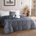 Wool Comforter Queen Size Duvet Insert All Season, Ultra-Soft Wool Duvet, Breathable Washable Comforter, Medium Weight,100% Noiseless Cotton Shell(Dark Gray)