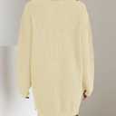 ZESICA Womens Fall Long Sleeve Sweater Dress Casual Quarter Zip Oversized V Neck Collared Knit Pullover Mini Dresses (Beige, M)