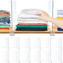 12 Pack Acrylic Shelf Dividers, Clear Shelf Divider for Closet Organization, Closet Shelf Separators for Clothes/Purses, Wood Shelves Organizers in Bedroom, Kitchen, Office, Cabinets, Bathroom Storage