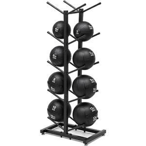 Sintuff Medicine Ball Rack Storage Metal Durable Tree Holds 10 Slam Balls Vertical Gym Organizer Stand Holder for Organized Gym Fitness Studio