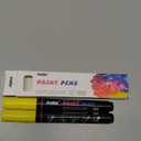 Craiiby Yellow Paint Pens Paint Markers - 2 Pack Permanent Quick Dry Waterproof Marker Pens for Rocks Wood Fabric Plastic Canvas Glass Mugs Metal Tire Stone