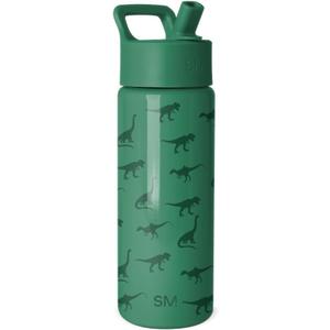 Simple Modern Kids Water Bottle with Straw Lid | 18oz Insulated Stainless Steel Kids Tumbler & Spill Proof Toddler Cup for School, Girls, Boys | Summit | Dino World