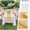 10 Pack Satin Table Runner 12 x 108 Inch Long Light Gold Smooth Silk Fabric Table Runner for Birthday Parties Wedding Banquets Decorations.