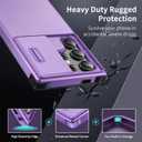 Slide Camera for Samsung Galaxy Note 10+ Plus Case, 2 in 1 Military Drop Shockproof Heavy Duty Protection Anti-Fingerprint Funda Cover for Samsung Galaxy Note 10 Plus, Purple
