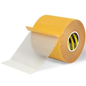 Double-Sided Tape Strong and Tough, Extra Large 3.2in x 66FT(20m), Durable Duct Cloth Carpet Rugs Fiberglass Mesh Tape, High Stickiness 2 Sided, Multipurpose Removable Residue-Free, Easy Tear