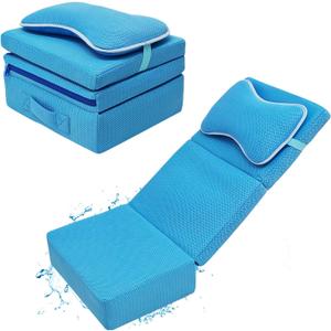 Hot Tub Booster Seat for Adults, Thickened Bathtub Cushion with Backrest and Removable Bath Pillow, 3D Air Mesh Hot Tub Seat Accssories, Full Body Support for Back Pain Relief, Relaxing Spa