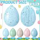 Soulchen 10 Pcs 16 Inch Inflatable Easter Eggs Decorations Outdoor Easter Inflatable Decorations Large Hanging PVC Colorful Eggs Blow up Ornament for Yard Lawn Garden Porch Party(Spotted Designs)