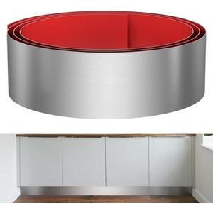 Sanbege Stainless Steel Toe Kick Cover, 6" x 33" Baseboard Plate, Self Adhesive Kickplate for Bottom of Door, Kitchen Island, Cabinet, Cupboard (Brushed Nickel)