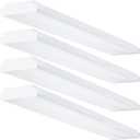 4FT Led Wraparound Light 40W 4 Foot Led Light Fixture, 4800 Lumens, 4000K Neutral White, 48 Inch Shop Lights Flush Mount for Garage, 4 Pack