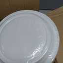 400 Pack 9 in Disposable Round Plastic Plates Heavy Duty White Party Plates