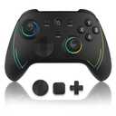 ROTOMOON HD151-S Wireless Game Controller with 7 Colors LED Lighting Compatible with Xbox One S/X, Xbox Series S/X, with 2.4G Wireless Adapter, 3.5mm Audio Jack Gaming Gamepad, Turbo/Programmable