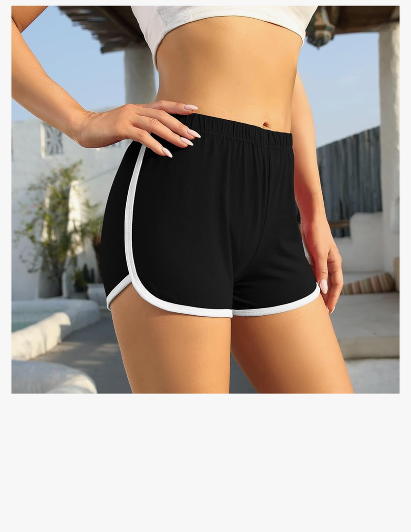 URATOT Women's Cotton Shorts Gym Shorts Yoga Shorts Summer Running Active Shorts Dance Elastic Shorts, XL