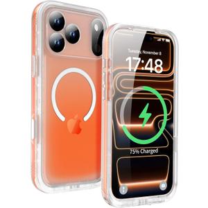 SPORTLINK Magnetic for iPhone 17 Pro Case  IP68 Waterproof Full Body Heavy Duty Military Shockproof Dropproof 360 Sealed Rugged Cover for i Phone 17 Pro 6.3 Inch Frosted Clear Compatible with Magsafe