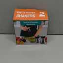 Salt Shakers and Pepper Set, 4 Oz Glass Bottom Salt Pepper Shaker With Stainless Steel Lid for Kitchen Gadgets Cooking Table, RV, Camp,BBQ Refillable Design (Silver)