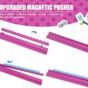 Leinuosen 4 Pcs Wooden Mahjong Rack with Pusher 4 Set Magnet American Mahjong Rack Magnetically Attached Pusher Painted Holder for Player Gift Family Game Night