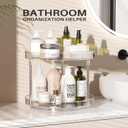 2 Pack 2 Tier Lazy Susan Turntable Organizer, Clear Rotating Lazy Susan, Spice Rack for Cabinet, Makeup and Perfume Organizer for Vanity, Counter Organizer Tray for Kitchen, Bathroom