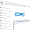 Gisafai 10 Pack Shelf Bracket Adjustable Shelving Brackets Single Track Twin Track System Metal Stand for Shelving Shelf Standard Stand for Stores Closet Kitchen(White,16 Inch)