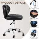Sintuff Salon Nail Pedicure Stool Adjustable Hydraulic Pedicure Chair Soft Seat Cushiont with Back Support, Silent Rolling 360 Swivel Salon Furniture for Tattoo Facial Massage Spa Medical, 15.7-23.6 inch