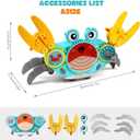 Crawling Crab Gear Set Toy - Tummy Time Musical Crab Toys Stacking & Building Blocks Educational STEM Game for Toddlers & Kids 3-5, 1 2 3 Yr Old Birthday Gift Christmas Stuff for 0-36 Month Boys Girls