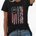 American Flag Heart Shirts for Women 4th of July T-Shirt Graphic Patriot Tee USA Flag Shirt Tops, Size 5XL, Black