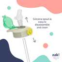 Zak Designs Sanrio Sage Water Bottle For School or Travel, 25oz Durable Plastic Water Bottle With Straw, Handle, and Leak-Proof, Pop-Up Spout Cover (Hello Kitty)