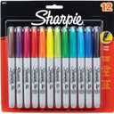 Sharpie 30075pp Fine Point Permanent Markers Assorted Colors 12 Count