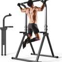 YYJO Foldable Pull Up Bar Free Standing Multi-function Power Tower Dip Bar with Assistance Bands Home Gym Strength Training Equipment