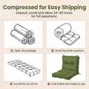 Geetery Outdoor Chair Cushions Set of 4 High Back Patio Furniture Replacement Seat Pads with Ties 42x21x4 for Lawn Porch Wicker Rocking Dining Chairs Weather Resistant Fade Resistant(Moss Green)