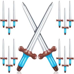 15 Pcs Inflatable Pirate Swords,Inflated Plastic Blow Up Sword Toy,Theme Party Birthday Swimming Pool Party Supplies Favors,Halloween Pirate Costume Accessories Stage Props