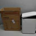 TIPGO Slim Bathroom Trash Can with Lid Soft Close, Step Pedal, 6 Liter / 1.6 Gallon Stainless Steel Trash Bin, Small Garbage Cans for Bedroom, Office, Kitchen (White)