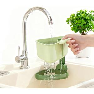 Corner Sink Strainer,Sink Strainer Basket,2026 New Upgraded Suction Cup Press Sink Drainer Basket,Food Drainer for Sink,Practical Corner Kitchen Sink,Sink Ccorner Strainer Helper (Green)