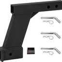 10-Inch Hitch Receiver Extension Riser Fits for 2 Inch Hitch Riser, 10000lbs Trailer Hitch Riser for 2-Inch Receiver, Trailer Receiver Hitch Riser Extender Adapter