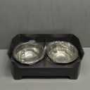 URPOWER 3-in-1 Elevated Dog Bowls - Mess Proof Double Deck 4 Height Adjustable Raised Stand with 2 Stainless Steel Food Bowls and Licking Plate for Small Medium & Large Dogs