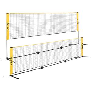 A11N SPORTS Badminton Net - Height Adjustable Volleyball Net for Junior Tennis, Soccer Tennis & Kids - Portable Driveway Pickleball Net for Indoor & Outdoor, 14ft Wide