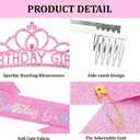 CAVETEE Birthday Crown and Sash for Girls, Birthday Decorations for Her Birthday Sash and Tiara for Women & Girls