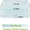 NIMYAU Square Plant Saucer 14 Inch 2 Pack，Plant Stand Plant Trays for Pots Heavy Duty Plastic Plant Saucers for Indoors Outdoors, Flower Pot No Holes Plant Lover Gardening Gifts