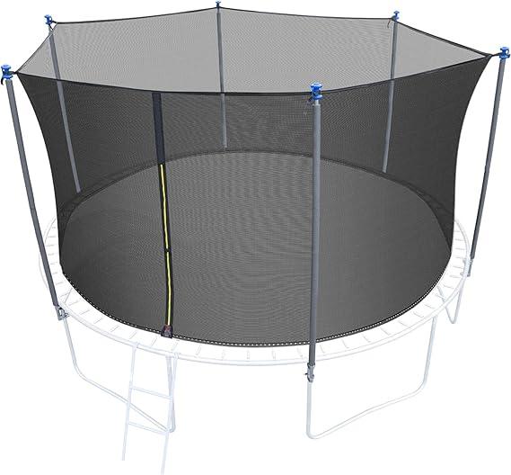 10/12/14/16FT Trampoline Replacement Enclosure Net with Universal Trampoline Replacement Enclosure Poles and Hardware 2.0 16ft 