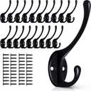 Wall Hooks for Hanging, 20-Pcs Heavy Duty Metal Coat Hooks, for Living Room, Bathroom, Kitchen, Bedroom for Coats, Towel, Hat, Key, Closet, Bag (Black)