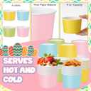 Teenyyou 48 Pcs Pastel Ice Cream Bowls with Spoons 9 oz Disposable Paper Treat Snack Soup Cups for Cold Drink Food Summer Party Favor Supplies