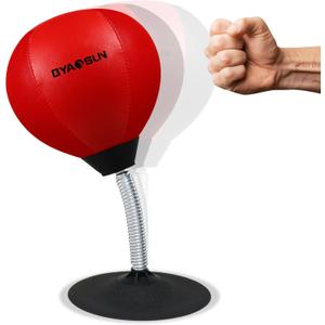 Desktop Punching Bag, Portable Strong Suction Cup Boxing Bag Speed Balls, for Home or Office Boxing Stress Relief Training, Fun Gift for Family or Boss or Coworker (Red)