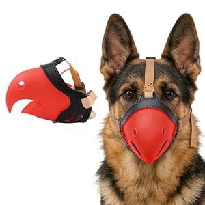 Dog Muzzle for Large & Medium Sized Dogs, Bite Proof & Anti Licking - Soft TPR Safety Muzzle with Adjustable Hawk-Beak Design for Walking, Grooming, Vet Visits, Gentle and Breathable