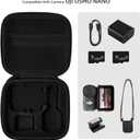 Carrying Case For DJI Osmo Nano: PU Leather Hard Shell Storage Bag for Full Accessories - Portable Vlog & Travel Organizer for Creators, Vloggers & Travelers (Black)