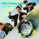 FS01 Yoyo Professional,Responsive Metal Yo-Yo for Kids 8-12 with Bearing & Extra Strings - Durable Trick Toys (Black and Yellow)