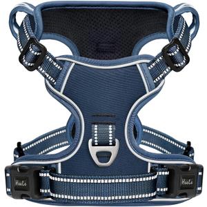 HEELE Dog Harness for Large Dogs No Pull Dog Vest Harness for Large Dog with Soft Padded Handle Reflective for Outdoor Training, Royal Blue, L