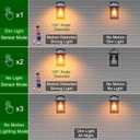 CYHKEE 2 Pack Solar Wall Lanterns Outdoor with 3 Modes, Dusk to Dawn Motion Sensor LED Sconce Lights IP65 Waterproof, Exterior Front Porch Security Lamps Wall Mount Patio Fence Garage Decorative