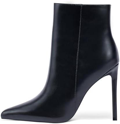 Elisabet Tang Women Heeled Ankle Booties,Sexy Pointed Toe 4 inch Stiletto High Heel Fashion Ankle & Booties with Side Zipper High Heel Boots Dress Evening Party Boots Shoes, Size: 8