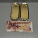 2PACK Gold Decorative Tray, Bathroom Vanity Tray for Dresser Counter, Stainless Steel Jewelry Dish Tray for Decor, Perfume Ring Key Candle Organizer Tray, Oval