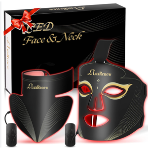 Red Light Therapy Mask Set, Led Mask Light Therapy for Face, NearInfrared Light 850nm and Red Light 630nm, Black
