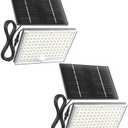 SUPERDANNY Solar Outside Lights with 113 Bright LEDs 7000K, Motion Sensor Outdoor Flood Lights Dusk to Dawn with 16ft Cable IP65 Waterproof, Security Light for Garden Barn Porch 2 Pack