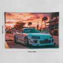 FeoYoed Tapestry Wall Hanging Sunset Jdm Car A80 City Aesthetic Decoration For Bedroom Living Room Wall Art Tapestries 40"x60"